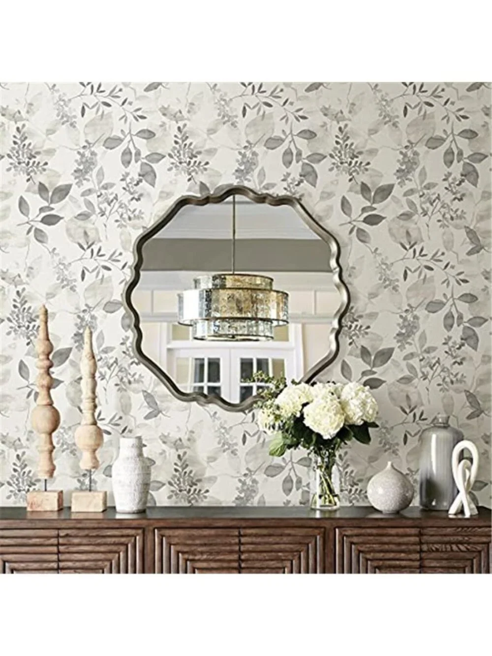 Gray Botanical Peel Stick Wallpaper Removable Self Adhesive Wall Decor Vinyl